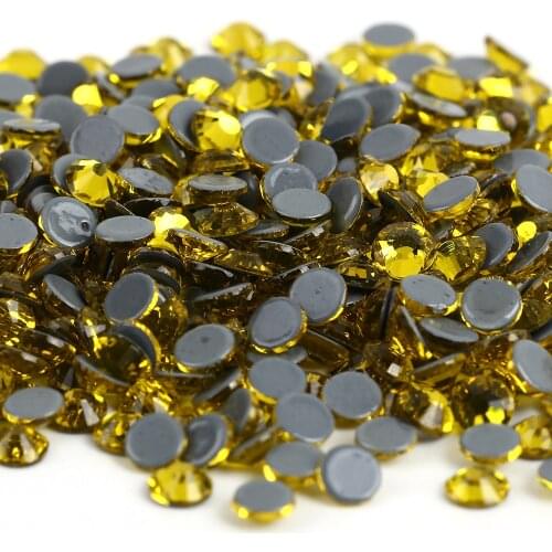 Ss6,ss10,ss16,ss20,ss30 Citrine Color DMC Iron On Rhinestones/Hot fix Crystal Rhinestones Strass Sewing & Fabric Garment stones