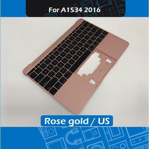 Rose gold Laptop Top Case 613-02547-09 for Macbook Retina 12" A1534 Palm rest Topcase with US Keyboard 2016 MLHA2 MLHC2