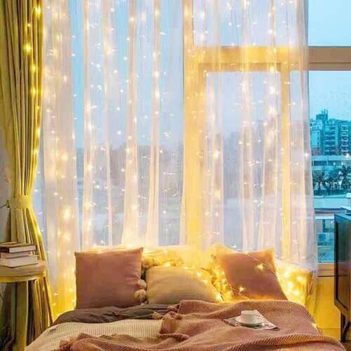 3m Waterproof LED Fairy Lights Garland Curtain Lamp String Lights New Year Christmas Decorations For Home Bedroom Window