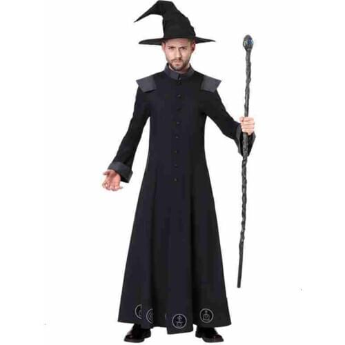 Grown magic costume mantle mantle topcoat cosplay pentagram costumes capes hat beanies cloak for man Halloween holiday