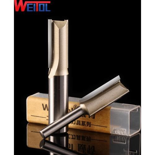 Weitol 1pcs 1/2 or 1/4 inch two / double flutes straight bit carbide router bit CNC wood tools for CNC engraving machine