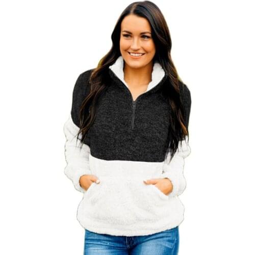 Hot sale autumn and winter hot style zipper pocket 4 color high neck blouse