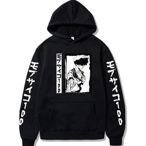 2021 Hoodies Unisex Mob Psycho 100 Harajuku Japanese Anime Printed Women Hoodie Streetwear Fashion Casual Sweatshirt Clothes