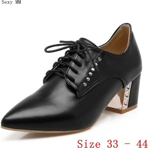 Pumps Women Oxfords Career Shoes High Heels Woman High Heel Shoes Kitten Heels Small Plus Size 33 - 40 41 42 43 44