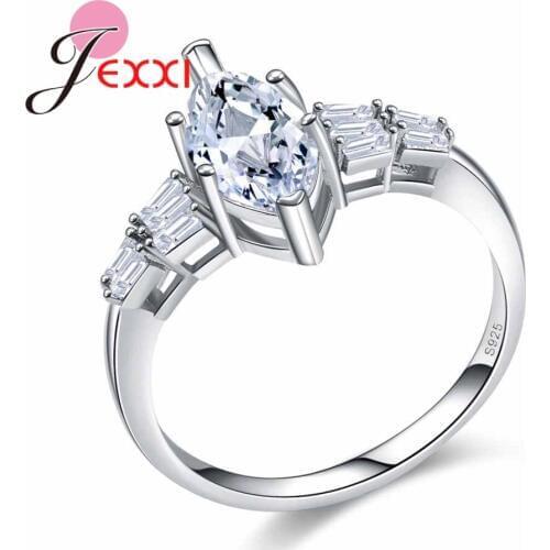 Women Best Gift Shiny Cubic Zirconia Stone Fashion Finger Ring Hot Wedding Anniversary Party 925 Sterling Silver Jewelry