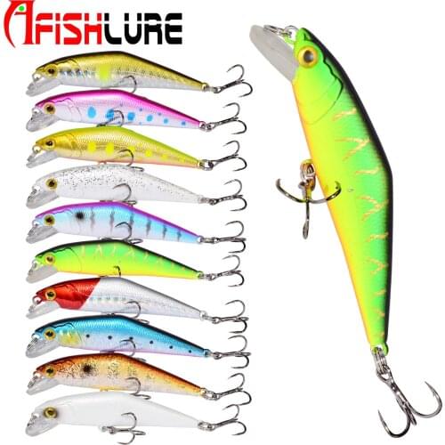 Afishlure Minnow Hard Bait D-contact Minnow 66mm 8g Lure Trout Bass Artificial Bait swimbait peche leurre