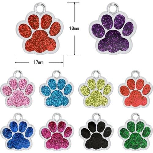 Julie Wang 10PCS Zinc Alloy Pet Paw Print Charms Dog Cat Footprints Tag Necklace Bracelet Earring Jewelry Making Accessory