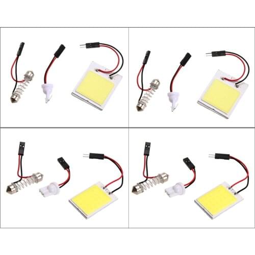 2Pcs Xenon HID White COB LED Dome Map Light Bulb Car Interior Panel Lamp 24SMD 48SMD Avaliable