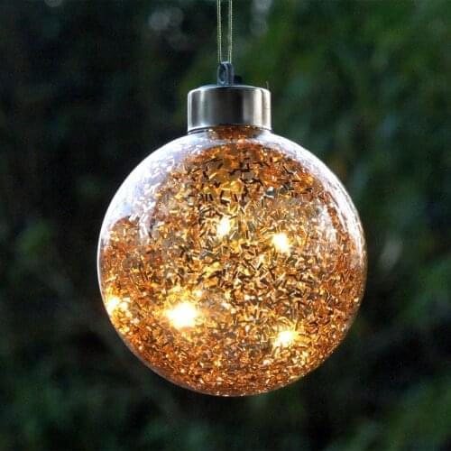 2pcs/pack Diameter=8cm Small Size Gold-Lighting Glass Ball Christmas Day Decoration Mall Holiday Party Hanging Globe Props