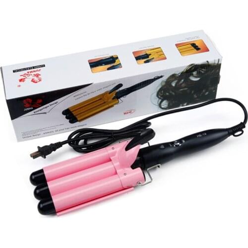 20mm-32mm Triple Barrel Hair Curler Ceramic Professional Hair Curling Iron Egg Roll Deep Wave Crimping Styling Tools 110-220V