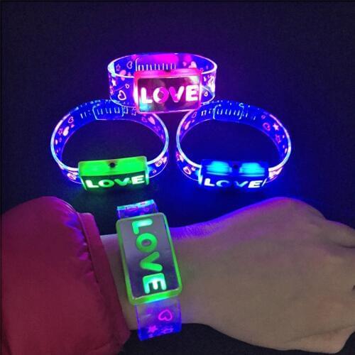 25pcs Costume Led Gafas Led Flashing Wrist Band Luminous Hand Ring Led Bracelet Christmas Party Accessories Birthday Gifts