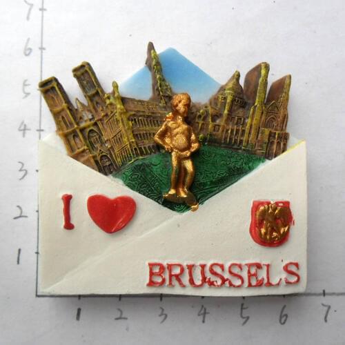 Handmade Painted Brussels Manneken Pis 3D Fridge Magnets Belgium Tourism Souvenir Refrigerator Magnetic Stickers Home Decoration