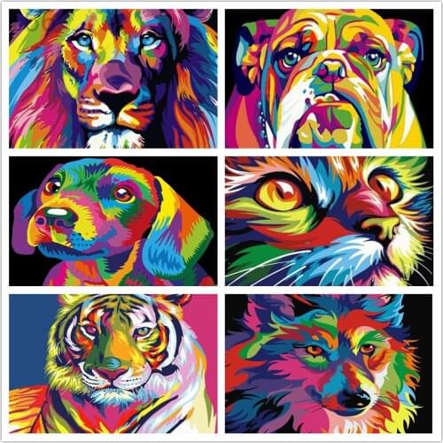 5d Diy Diamond Painting Colorful Animal Square/round Diamond Embroidery Animation Cross Stitch Needlework Mosaic Home Decoration
