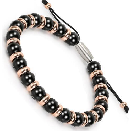 BOFEE Yoga Natural Bead Bracelet Round Agates Matte Onyx String Handmade Chain Summer Hand Fashion Jewelry Gift Love Women Men