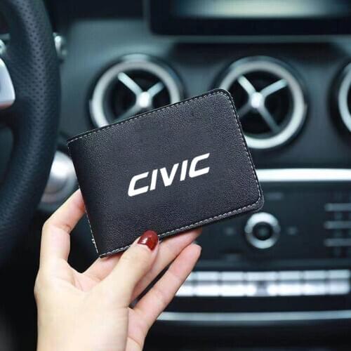 Pu Leather Credit Card Holder Slim Blocking Driver License Protection sets For Honda civic 20 10th Business Auto Accessories