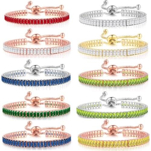 Ekopdee Fashion Charm Tennis Bracelet For Women Luxury Kpop Gold Cubic Zirconia Bracelets Female Wedding Jewelry 2021 New Gift