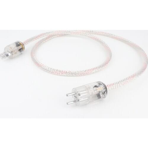Hifi Valhalla 7N OFC power line Hi-end EU Verison AC POWER CABLE Cord with EU Rhodium Pated Plug Schuko Connector Cable