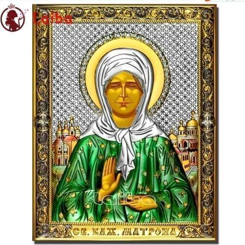 Blind Saint Matron pattern 5d diamond painting portrait diy Diamond Embroidery Cross Stitch Religious icon gift,new arrival art