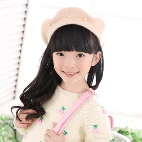Korean Style Wool Beret Hat Fashion Solid Color With Pearl Womens Cap Comfortable Soft Beret Female Suitable For Outdoor Cap