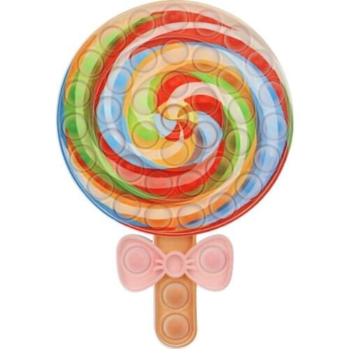 Big Size 20cm Swirl Lollipop Push Bubble Sensory Rainbow Pop Fidget Toys Popper Poppet Silicone Squeeze Fidget Toys