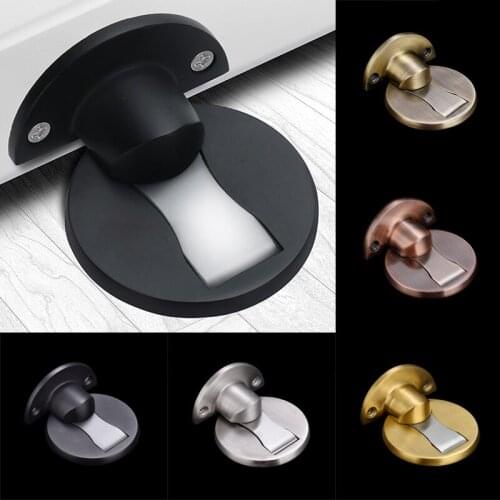 Magnetic Punch-Free Door Stop Home Door Stopper Hidden Door Holders Catch Floor Nail-free Door Stop Furniture Hardware