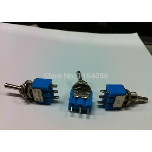 20pcs/lot 3-Pin SPDT ON-OFF-ON Mini Toggle Switch 6A 125VAC Mini Switches