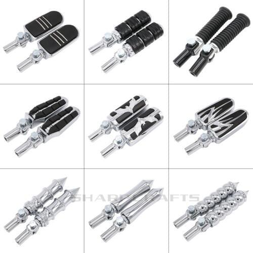 Motorcycle Rear Passenger Foot Pegs Footrests Brackets Mounts Supports Mounting 2.25" Clevis For Harley Softail 2000-2006 00-06