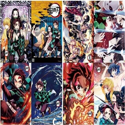 A Set of Eight Anime Demon Slayer Poster Home Room Wall Decoration Painting 42x29cm