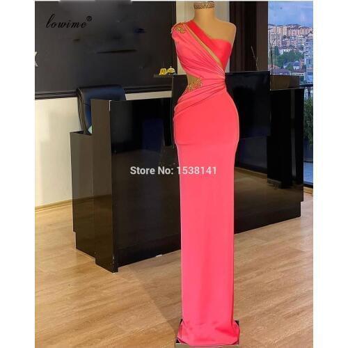 2020 Newest Simple Cocktail Dresses Mermaid One Shoulder Prom Dresses Evening Wear Elegant Wedding Party Dresses Women Robes