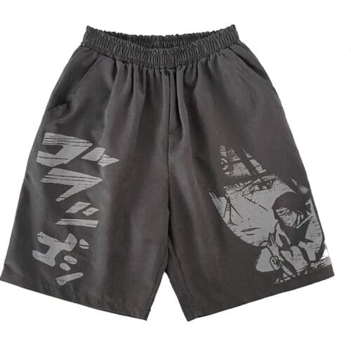 New Summer Shorts Ins Dark Harajuku Style Japanese Anime Couple Loose Wide-Leg Casual Five-Point Ppants Trend