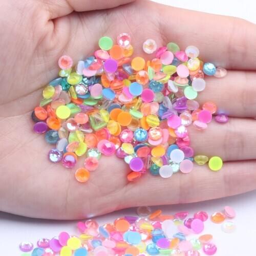 New Fluorescent Flatback Glass Rhinestone Non Hotfix Luminous Strass Bling Fluorescent Mixed AB Color Nail Jewelry Decorations