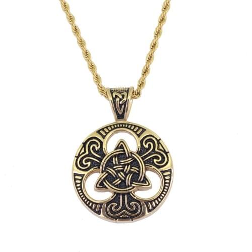 Stainless Steel Hip Hop Necklace Vintage Jewelry Nordic Viking Celtic Knot Punk Pendant