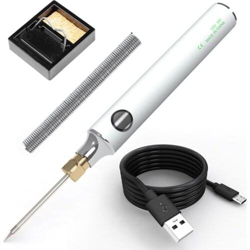 5V USB Portable Mini 8W Soldering Iron Kit Charging Welding Iron Tips fpr Outdoor Work DIY Welding