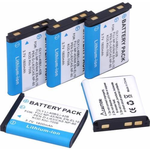 Probty 5PCS LI-42B Li-40B LI42B Li 42B 40B Batteries for Olympus D-630 D-720 D-725 IR-300 FE-290 FE-300 FE-320 FE-3000 FE-3010