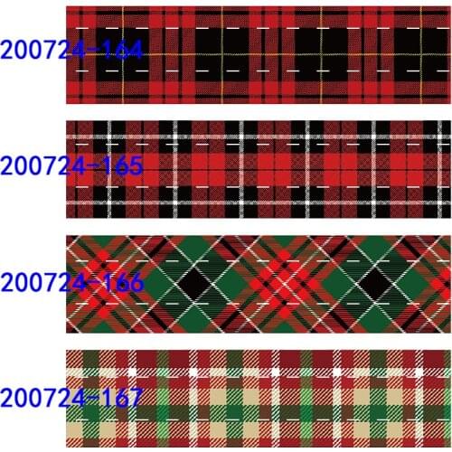 50 yards/lot) 22MM 25MM rainbow plaid tartan ribbon for hair bows