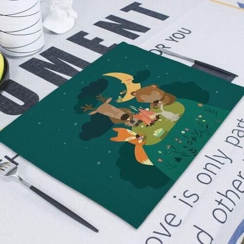 Christmas Decorations Fox Cartoon Napkins for Appliances 45*45cm for Home Christmas Deer Decorative for New Year Xmas Decor Noel