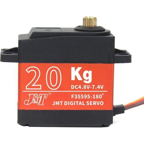 JMT Waterproof 90/180/270/360 Degree RC servo 20KG Metal Gear Digital Servo Large Torque with 25T Arm for Cars RC Toy