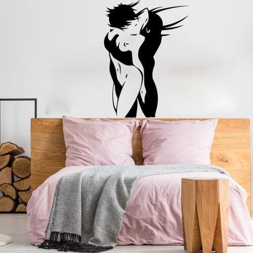 Modern Sexy Naked Woman Man Couple Wall Sticker Bedroom Adult Girl Boy Couple Wedding Wall Decal Living Room Vinyl