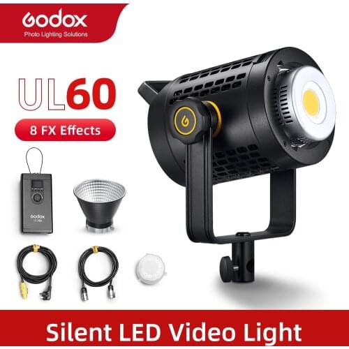 Godox UL60 UL-600 60W 5600K Color Temperature Silent Bowens Mount LED Video Light Remote Control and App Support