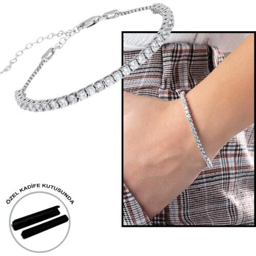 Tesbihane Starlight Diamond Diamond Montür Mini Size 925 Sterling Silver Water Way Bracelets