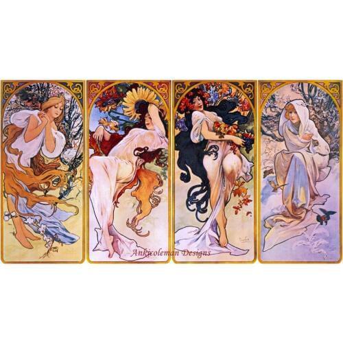 Needlework for embroidery DIY French DMC High Quality - Counted Cross Stitch Kits 14 ct Oil painting - Portrait Four Seasons