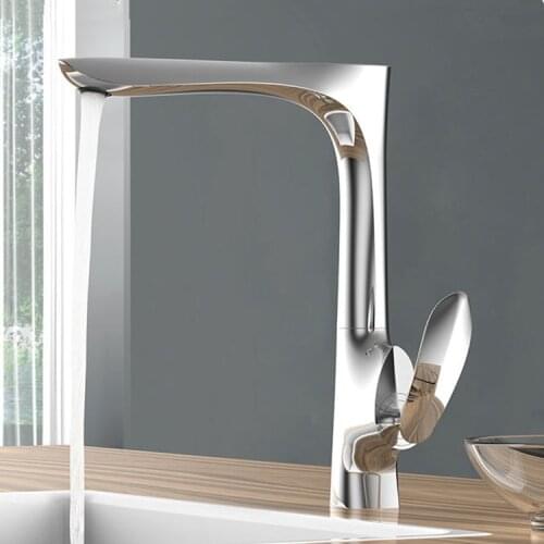 High end bathroom all Copper Kitchen Faucet sink hot and cold faucet vegetable washing basin rotatable faucet