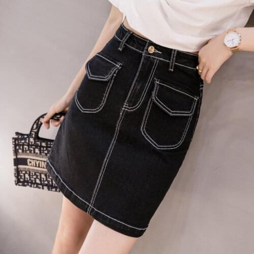 Denim Black Mini Plus Size Oversized 5Xl Large Korean Fashion High-Waisted Vintage Summer WomenS Clothing Skirt Vetement 2021