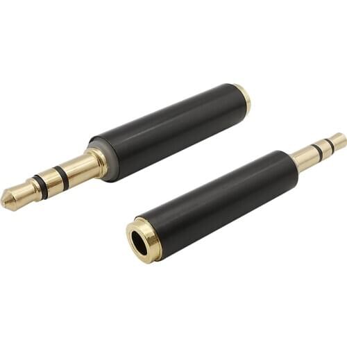 1/2/5Pcs 3.5mm Jack Male To Female Connectors TRRS Audio Stereo Adapter 3.5mm 3 pole Male to 3.5mm 4 pole Female Gold Plated