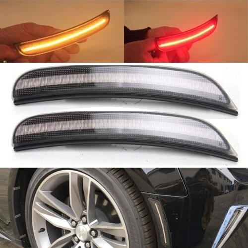 1 Set Front / Rear Side Marker Lamps With Red / Amber LED Lights Turn Signal Light For DODGE CHARGER 2015 2016 2017 2018