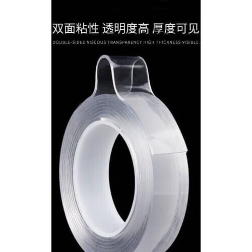 1 Roll Reusable Transparent No Trace Magic Car Double-sided Tape Can Washed Acrylic Fixing Tape Nano tape 2cm 3cm 5cm Width