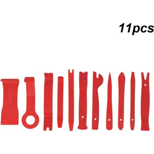 11pcs Disassembly Pry Tool Red Auto Car Audio Tirm Panel Installer Dashboard Removal Opening Repair Tools Kit Modeling Clip Set