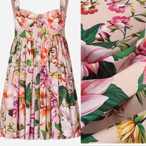 145cm*100cm designer fabric customization Digital printing polyester imitation cotton fashion fabric show sewing for dress