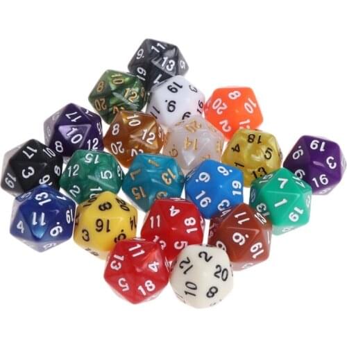 20pcs Multicolor Acrylic Cube Dice Beads multiaspect Portable Table Games Toy Y51D