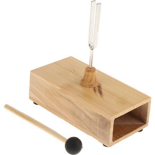 440HZ Tuning Fork + Hammer Ball + Wooden Resonant Box Diagnostic For Acoustic Instrument Set